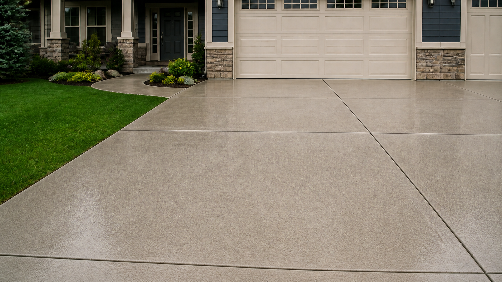 Clean driveway after pressure washing