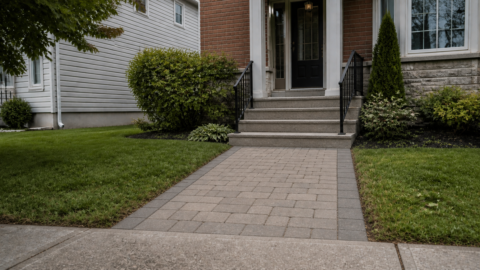 Level walkway and rebuilt steps after repair